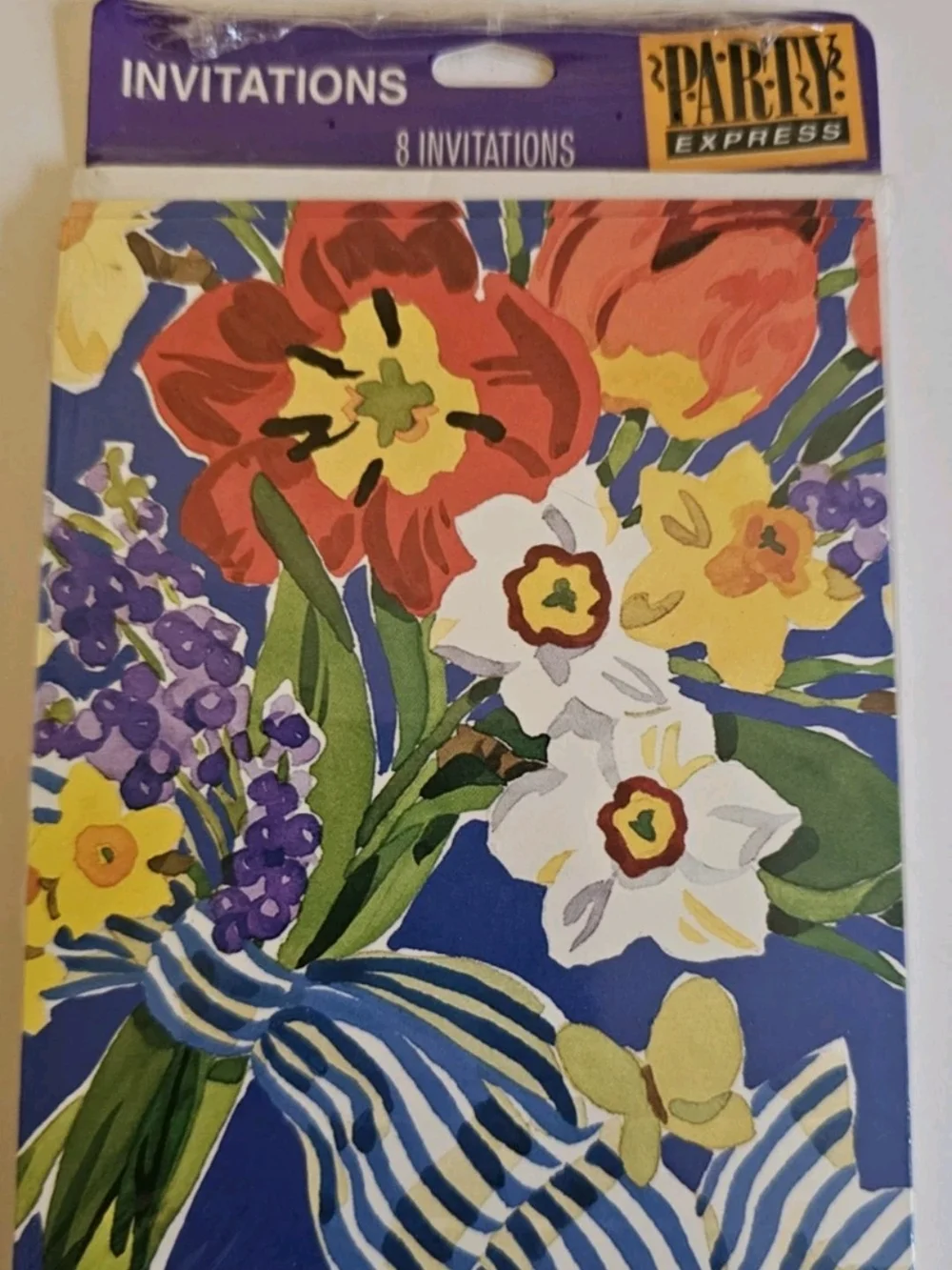 Hallmark Floral Invitation Cards With Envelopes - Blue, Pink, Green